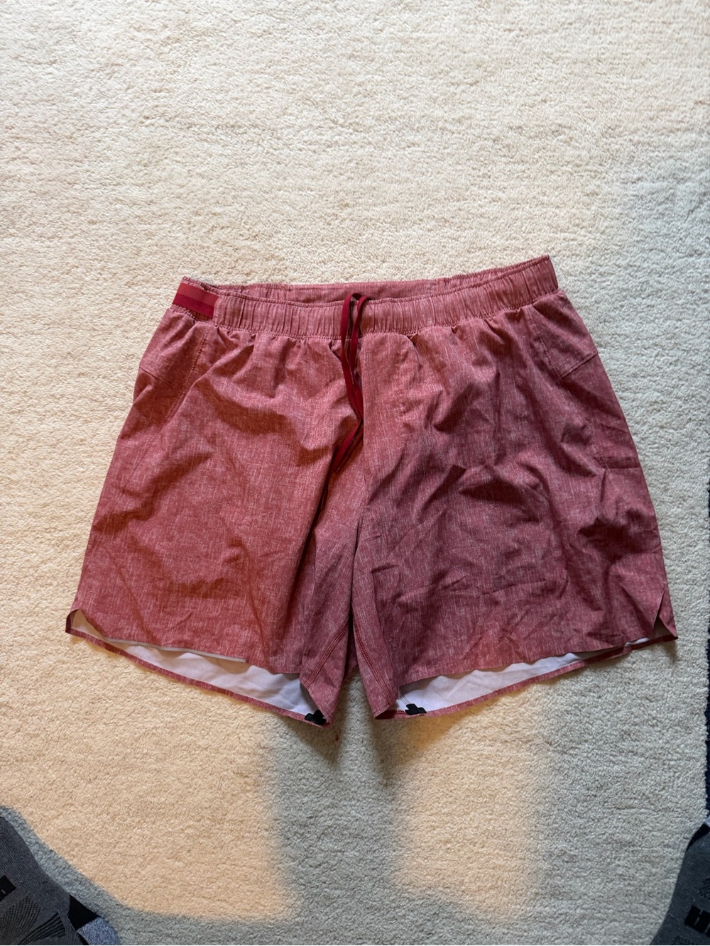 Men's Lululemon Red Lined 5” Athletic Shorts